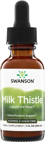 Swanson Extracto líquido de cardo mariano (sin alcohol y azúcar) 1 onza (1.0 fl oz) líquido
