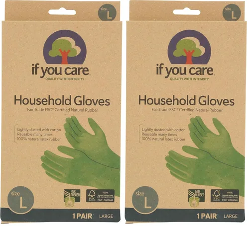 Miniatura 8 de If You Care - Guantes de látex, grandes – 1 par (paquete de 1) – Para jardinería, lavado de platos, limpieza de cocina y baño – Forrados 100%