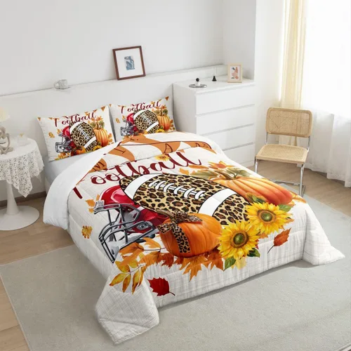 Miniatura 6 de Lindo juego de edredón de murciélago tamaño Queen con diseño de animales de Feliz Halloween, 3 piezas para decoración de habitación de niños