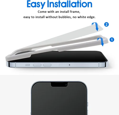 Miniatura 6 de Ambison [Paquete de 2] Protector de pantalla de vidrio mate compatible con iPhone 13 Pro Max 6.7 pulgadas [Sin burbujas] [Alta definición]