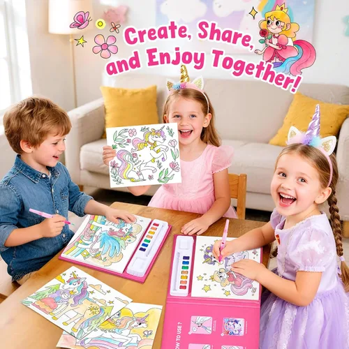 Miniatura 5 de JoyCat Libros de colorear con pintura y agua para niños pequeños, juegos de pintura acuarela para niños de 3-5 4-8 años, juguete de dibujo