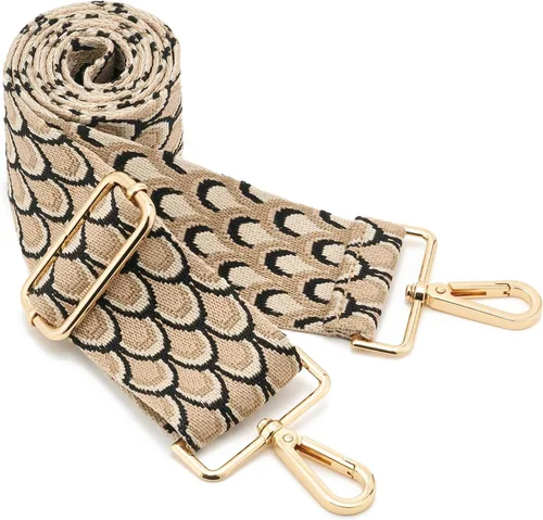 Correa de hombro ancha ajustable de repuesto estilo guitarra, bolso cruzado, correa de lona multicolor