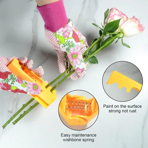 Miniatura 4 de 5 piezas de herramientas de espina de rosa con hojas de rosa con tijeras de podar de rosas y guantes de rosa de jardín rosa1