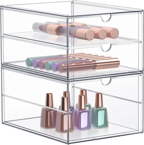 Miniatura 10 de Sorbus Organizador de maquillaje con 10 cajones, organizador de cajones de acrílico para maquillaje, organización y almacenamiento de oficina
