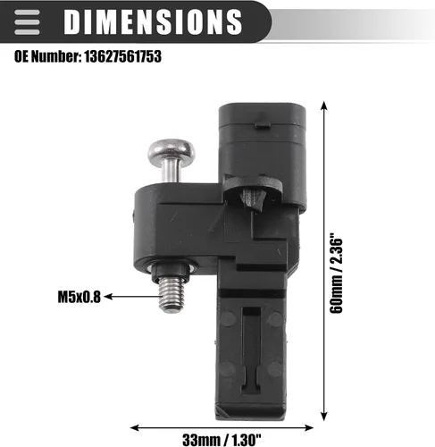 Miniatura 4 de Motoforti Sensor de posición del árbol de levas, para Mini Cooper 2007-2015, plástico ABS, 13627561753, negro