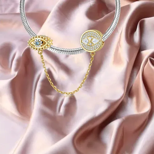 Miniatura 2 de Abalorios de plata de ley 925 para pulsera y joyería de la suerte, abalorios de Hamsa de Fátima, abalorios europeos compatibles con el mal de ojo
