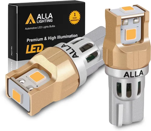 Miniatura 10 de Alla Lighting Bombillas de Luces LED en Miniatura T10/T15 912 921 194 168, 6000K Xenón Blanco 12V Súper Brillante Reversa de Retroceso, Licencia