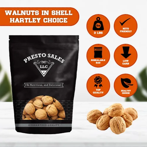 Miniatura 2 de Presto Sales Nueces "Current New Crop" In Shell Huge Hartley Choice Nut, cultivadas en California, empaquetadas en una bolsa resellable de 3 libras