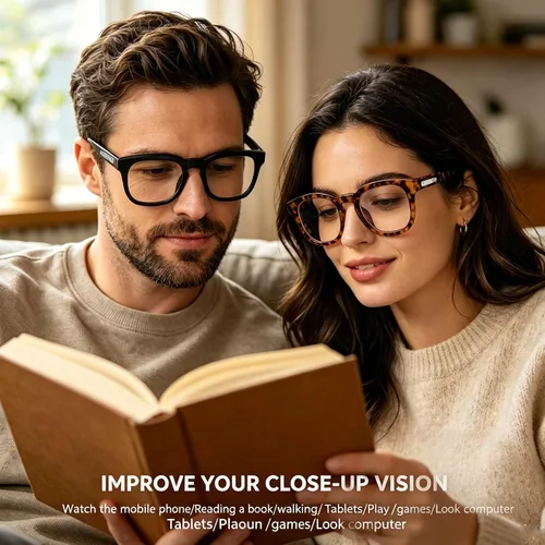 Miniatura 6 de AQWANO Retro Round Designer Reading Glasses Women Men, Classic Computer Blue Light Block Readers Glasses with Spring Hinge
