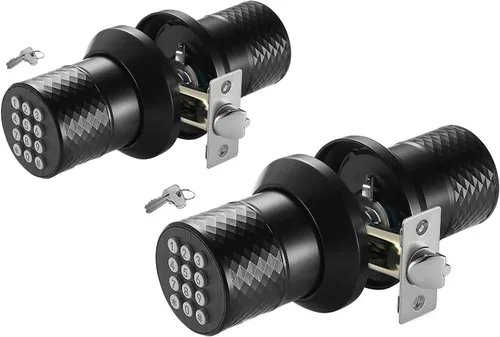 Miniatura 12 de Buoan - Perilla inteligente de puerta de huellas dactilares grande, cerradura de puerta de entrada sin llave con manija, con teclado, Bluetooth