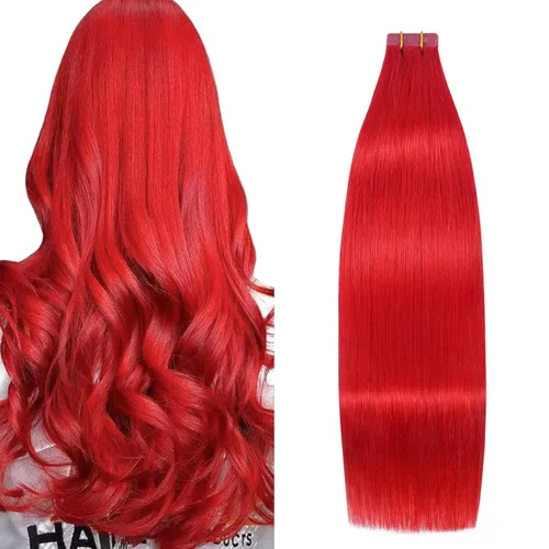 Miniatura 26 de Extensiones de cabello humano adhesivas, sedosas y lacias, 100% Remy, color marrón oscuro, para mujeres, 20 unidades por paquete