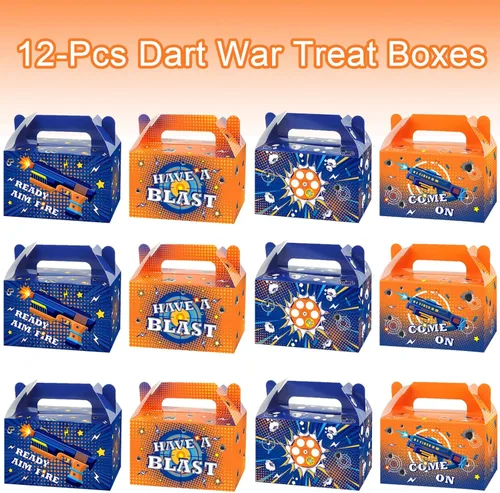 Miniatura 3 de 12 cajas de regalo para fiesta de la guerra de dardos, regalos de batalla de dardos, cajas de dulces, bolsas de regalo con temática de dardos
