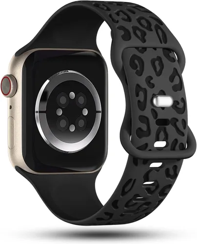 Miniatura 3 de CreateGreat Correas de leopardo grabadas compatibles con Apple Watch Band de 1.575 in 1.614 in 1.496 in 1.654 in 1.732 in 1.772 in 1.811 in 1.929 in