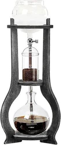 Miniatura 10 de Cafetera de café helado, torre de goteo en frío, máquina de café helado de madera, acero inoxidable y vidrio de borosilicato, olla para compartir