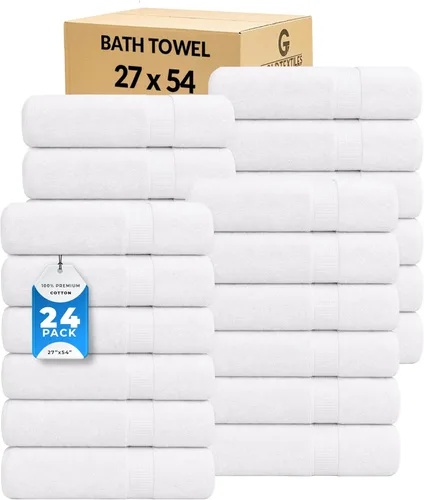 Miniatura 9 de GOLD TEXTILES Toalla 100% algodón, paquete de 12, 13 x 13 pulgadas, color blanco, ultra suave, altamente absorbente, de larga duración y de secado