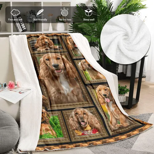 Miniatura 2 de Manta de perro Cocker Spaniel para niños, bonita manta de franela suave y acogedora para niñas y niños, mantas para bebés y niños pequeños