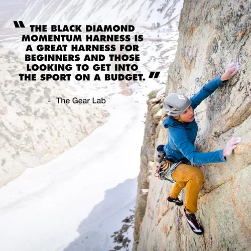 Miniatura 5 de BLACK DIAMOND Men’s Momentum Rock Climbing Harness Dual Core Construction Adjustable Waist & Leg Loops Moonstone
