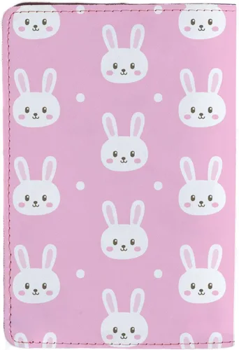 Miniatura 2 de KIDS COLLECTION - Soporte para pasaporte personalizado - Cartera de viaje - Cartera para pasaporte, Patrón de conejito Cutie - Rosa, Accesorios