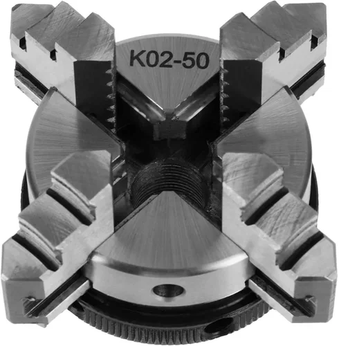 Miniatura 6 de Mini torno de 4 mandíbulas de 1.969 in, sujeción autocentrante reversible, montaje de rosca M14, torno manual para carpintería, mandril compacto