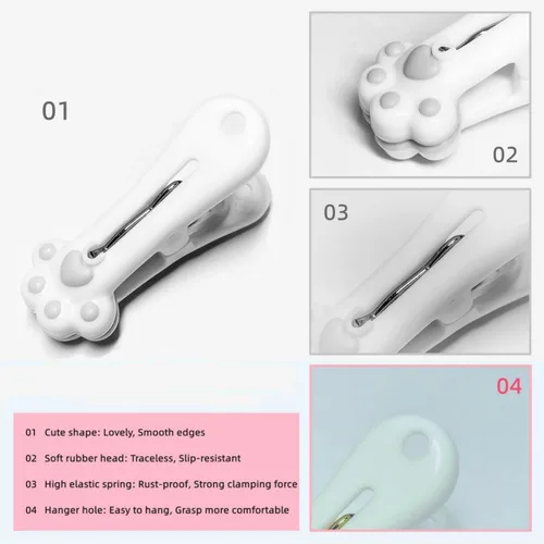 Miniatura 4 de Pinzas de plástico para ropa de lavandería (gris), paquete de 12, pinzas para ropa sin rastro, clips para bolsa, clip para paquete de alimentos