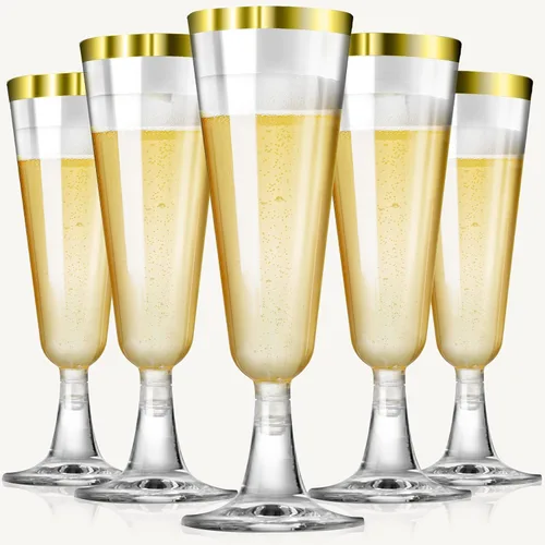 Miniatura 9 de SUREHOME - Copas de champán de plástico transparente desechables, copas irrompibles para bar, baby shower, cumpleaños y fiestas, paquete de 100 copas