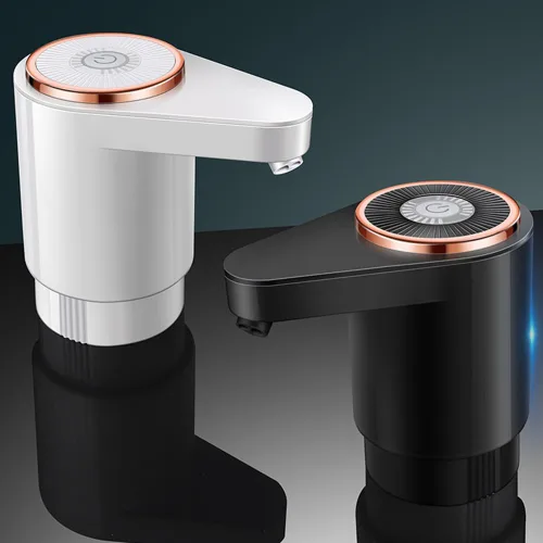 Miniatura 7 de Dispensador de agua para botella de 5 galones, bomba de agua eléctrica de doble salida de agua portátil con carga USB, bomba de jarra de agua Negro