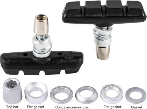 Miniatura 7 de Chooee Pastillas de freno en V para bicicleta, juego de pastillas de freno de bicicleta, 2 pares de zapatas de freno universales