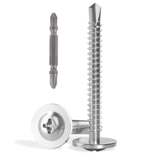 Miniatura 18 de VGBUY 170 tornillos autoperforantes para metal, tornillos autorroscantes de chapa metálica de acero inoxidable 410 #10 x 3/4 pulgadas, tornillos