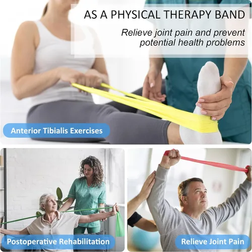 Miniatura 4 de Bandas de resistencia para entrenamiento, bandas de terapia física, bandas elásticas sin látex y bandas de ejercicio para estiramiento, adecuadas