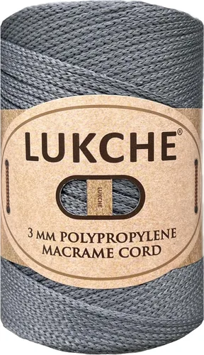 Miniatura 50 de Cordón de macramé de poliéster premium de 3 mm (134.72 metros), (250 g) 100% cuerda de macramé de polipropileno, hilo de crochet de macramé colorido