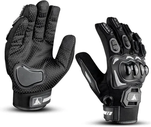 Ultimate Guantes de Motocicleta para Hombres y Mujeres Compatibles con Pantalla Táctil Guantes de Conducción con Cuero Premium, Pantalla Táctil y