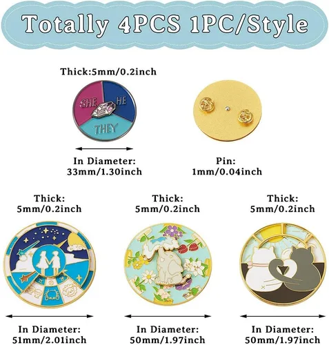 Miniatura 6 de Pandahall - Broches esmaltados de aleación con varios temas, broche de solapa, juego de pines esmaltados