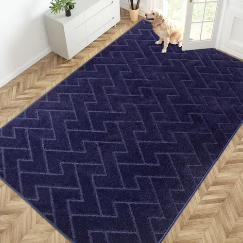 Miniatura 61 de PURRUGS Alfombra de fácil cuidado de 6 x 9 pies, antideslizante, lavable a máquina, tapete para puerta de perro, resistente a las manchas