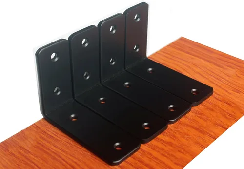 Miniatura 103 de Paquete de 12 soportes de estante en L de 8 pulgadas de largo x 6 pulgadas de alto x 1.5 pulgadas de ancho, 5 mm de grosor, soporte de estante en L