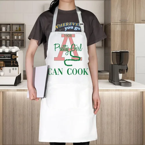 Miniatura 3 de WZMPA Delantal de cocina para hermandad de mujeres, regalo para niñas, linda niña, puede cocinar, delantal ajustable para cocinar, hornear y asar