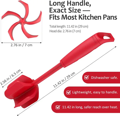 Miniatura 5 de Ourokhome Picador de carne y triturador de papas, triturador de carne molida de nailon resistente al calor para hamburguesas, 5 cuchillas curvas