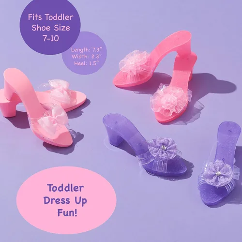Miniatura 6 de 3 Pack Dress Up Kids Royalty Heels - Pretend Play High Heels for Kids, Princess Play Dress Shoes - Toddler Size 7-10