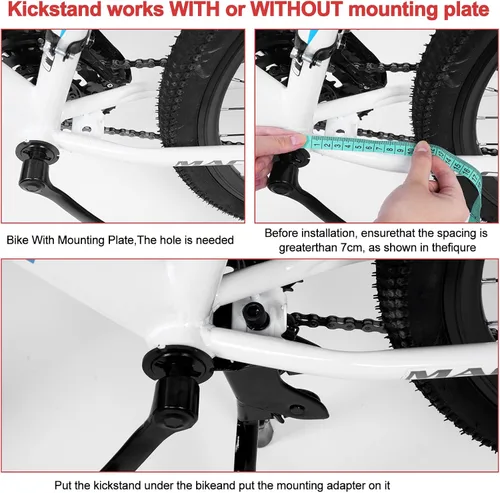 Miniatura 7 de Soporte para bicicleta, soporte central resistente, doble soporte de bicicleta para bicicletas de adultos, soporte ajustable para bicicletas de 24 a
