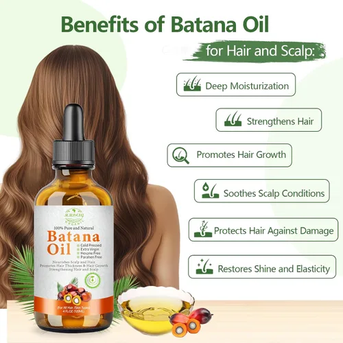Miniatura 2 de Aceite de batana para el crecimiento del cabello, aceite orgánico crudo para el cabello, aceite natural prensado en frío para botellas de vidrio