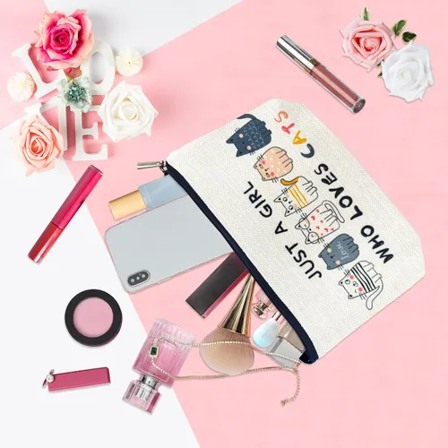 Miniatura 4 de ancpeany Regalos de gato para mujeres, bolsa de maquillaje para mujeres, regalos para amantes de los gatos, regalo de dama con temática de gatos