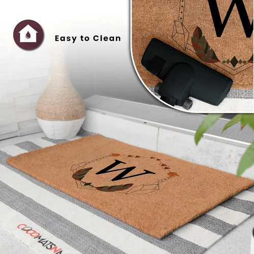 Miniatura 6 de COCO MATS 'N MORE Tapete personalizado de fibra de coco para puerta delantera, tapete de bienvenida con monograma para entrada al hogar, tapete