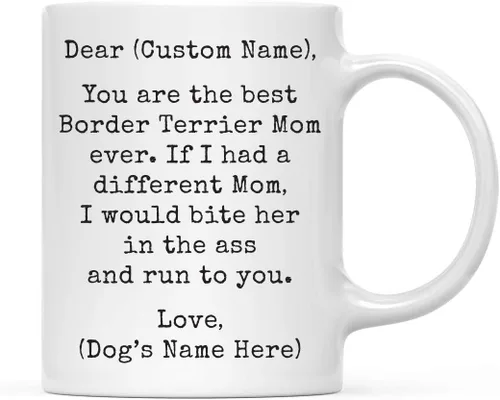 Miniatura 100 de Andaz Press Taza de café personalizada divertida con texto en inglés "Dog Mom", regalo de broma para la mejor mamá de perro cocker spaniel, muerde