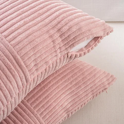 Miniatura 4 de Fancy Homi Juego de 1 funda de cojín cuadrada de color rosa rubor de 14 x 14 pulgadas para sala de estar, dormitorio, sofá cama, sofá, cama, funda