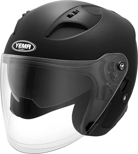Miniatura 7 de Casco abierto para motocicleta, YEMA YM-637 aprobado por DOT, medio casco 3/4 con visera solar para adultos, hombres y mujeres Blanco