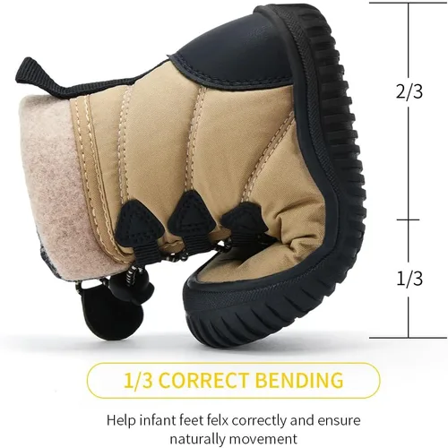 Miniatura 90 de BMCiTYBM Botas de nieve de invierno para bebés y niños pequeños, de piel sintética, cálidas, antideslizantes, zapatos para primeros pasos