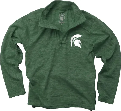 Miniatura 12 de Wes and Willy Camiseta de manga larga con cremallera de 1/4 para niños, para fanáticos de los deportes universitarios, de hilo nublado