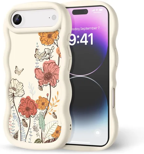 Miniatura 89 de Compatible con iPhone SE/8/7 Funda para Mujeres y Niñas, Marco Ondulado Rizado con Patrón Lindo, Estética Delgada Suave Silicona TPU Parachoques