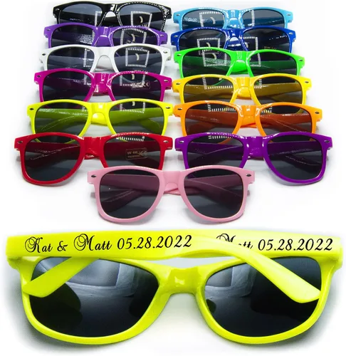 Miniatura 12 de Gafas de sol de boda personalizadas en destino a granel favores de boda para invitados nupcial fiesta gafas de sol conjunto