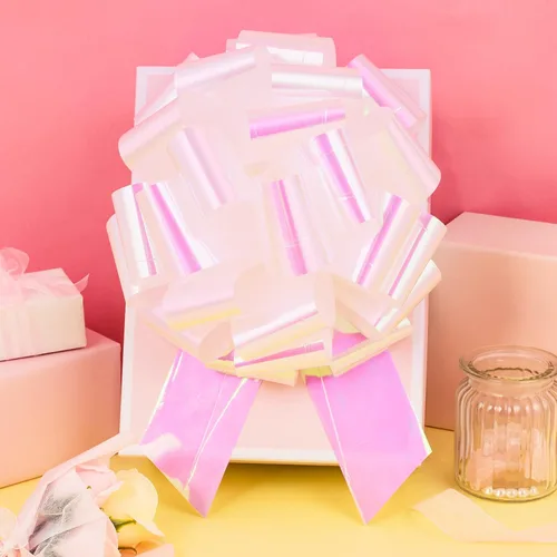 Miniatura 6 de MAYPLUSS Lazo grande de 10 pulgadas para envolver regalos, 4 unidades, color blanco perla para cumpleaños, vacaciones, bodas, baby shower