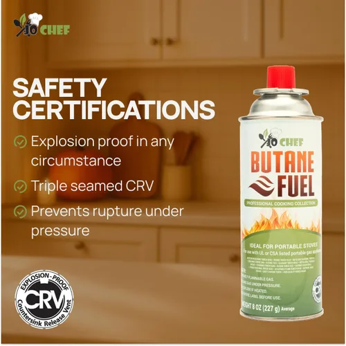 Miniatura 4 de Jo Chef Bote de combustible de butano, cilindro de butano, gas refinado puro para estufa de camping o soplete de crema Brulee 3 botes